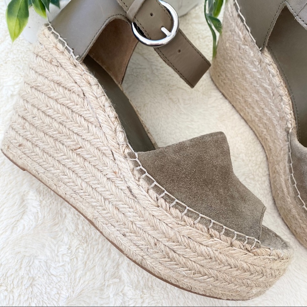 Marc Fisher Alida brown green espadrille wedge 10 - Picture 7 of 12